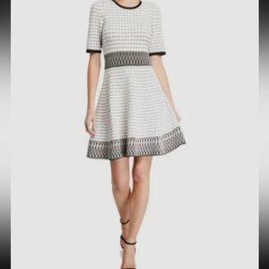 Parker Medium Sims Black White Stretch Knit Dress- $398